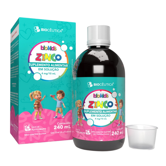 SUPLEMENTO ALIMENTAR EM SOLUCAO ZINCO SABOR TUTTI FRUTTI 240ML BIOCEUTICA
