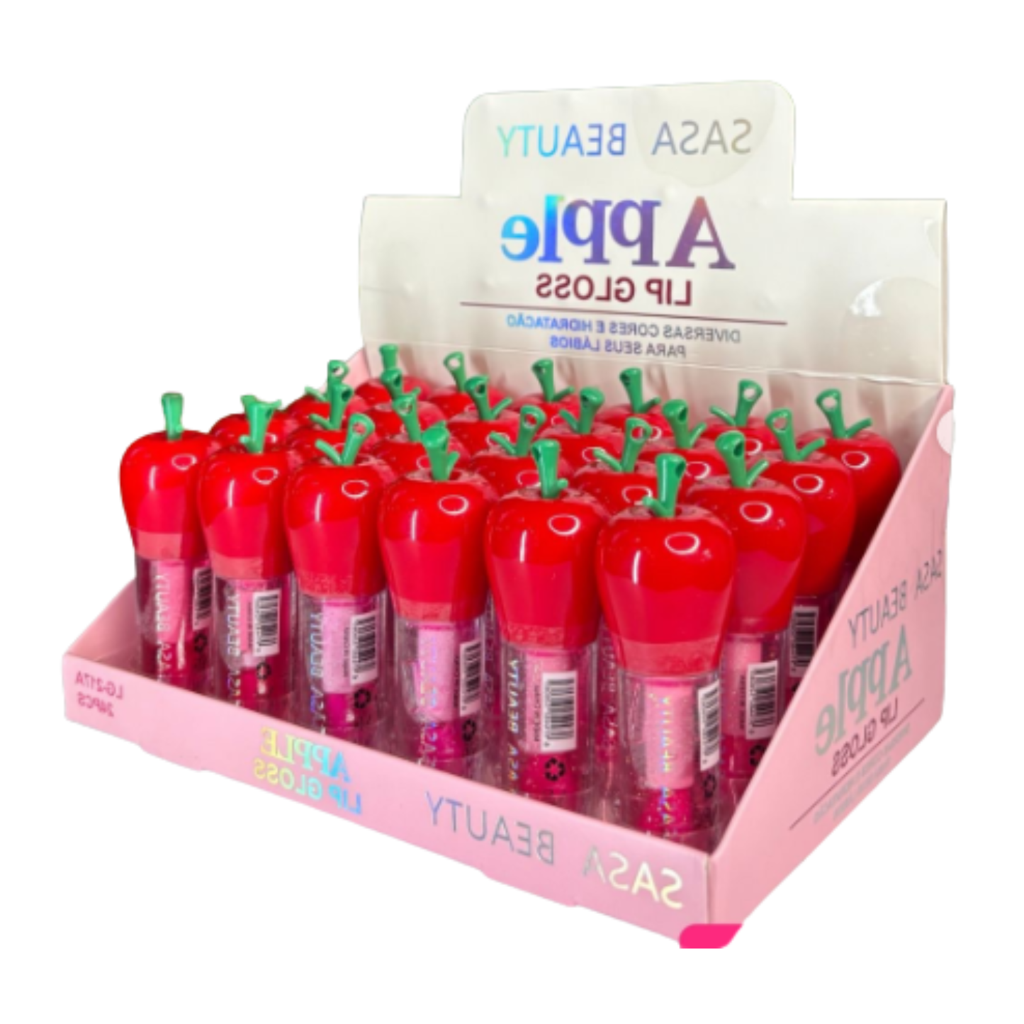 BOX C/ 24 LIP GLOSS APPLE LG217A SASA BEAUTY