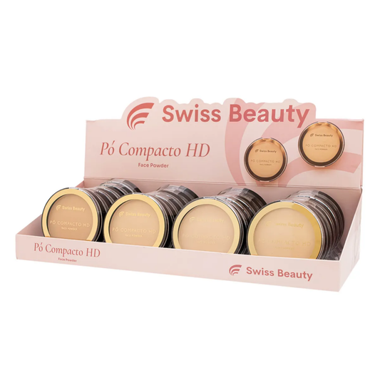 BOX C/ 24 PO COMPACTO HD FACE POWDER COR 01 A 04 10G SWISS BEAUTY BELKIT