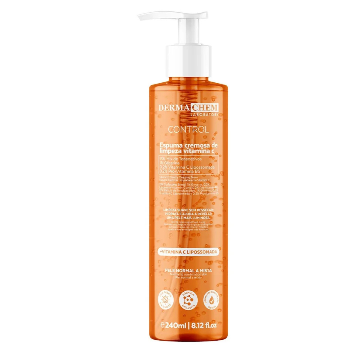 ESPUMA CREMOSA DE LIMPEZA VITAMINA C 240ML DERMACHEM