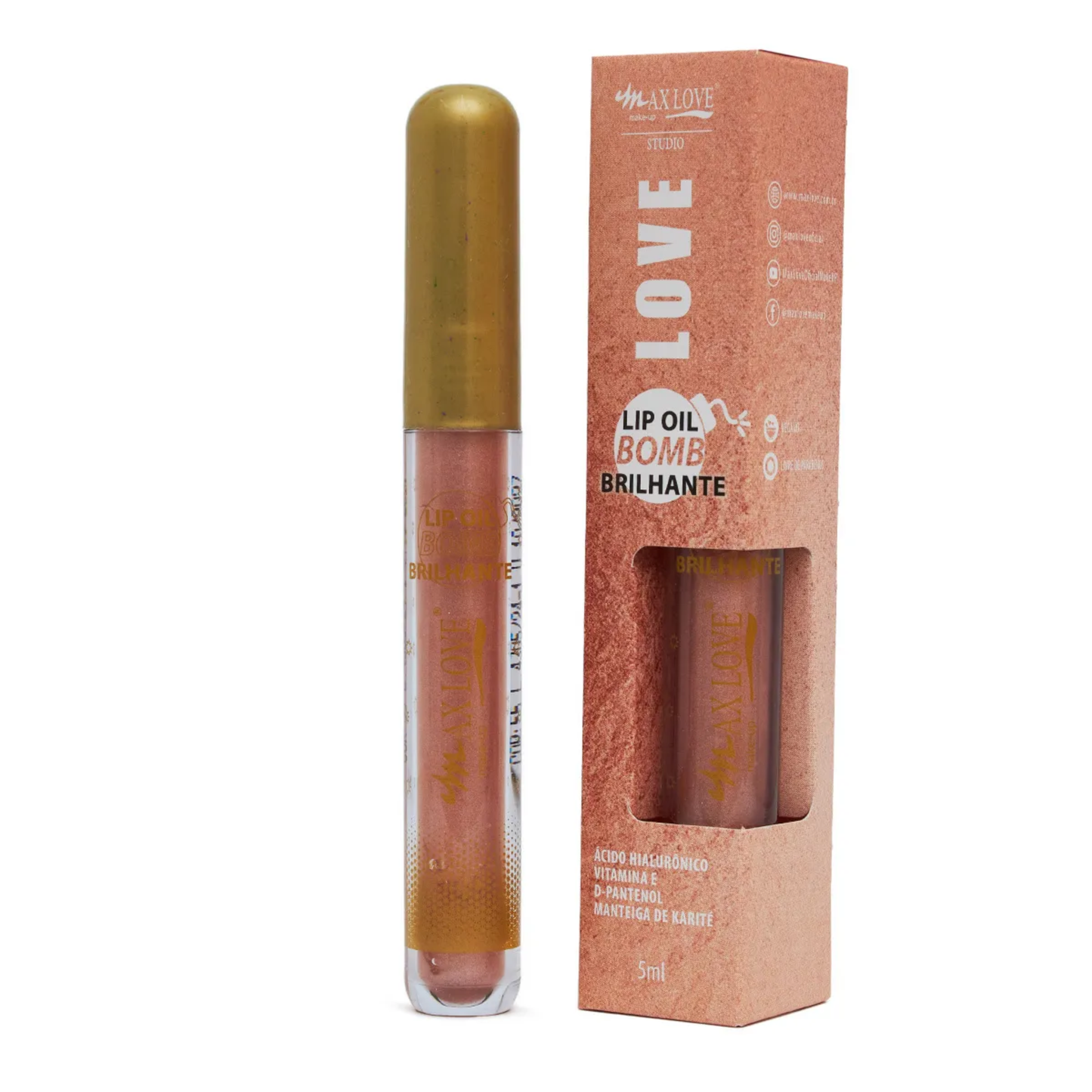LIP OIL BOMB BRILHANTE COR 55 5ML MAX LOVE