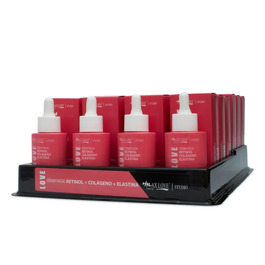 BOX C/ 24 SERUM FACIAL RETINOL, COLAGENO E ELASTINA 30ML MAX LOVE