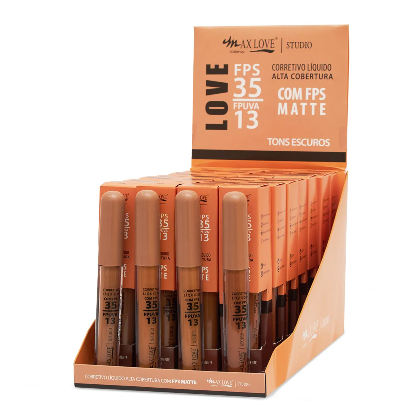 BOX C/ 28 CORRETIVO LIQUIDO MATTE C/ FPS35 108 AO 111 5ML MAX LOVE
