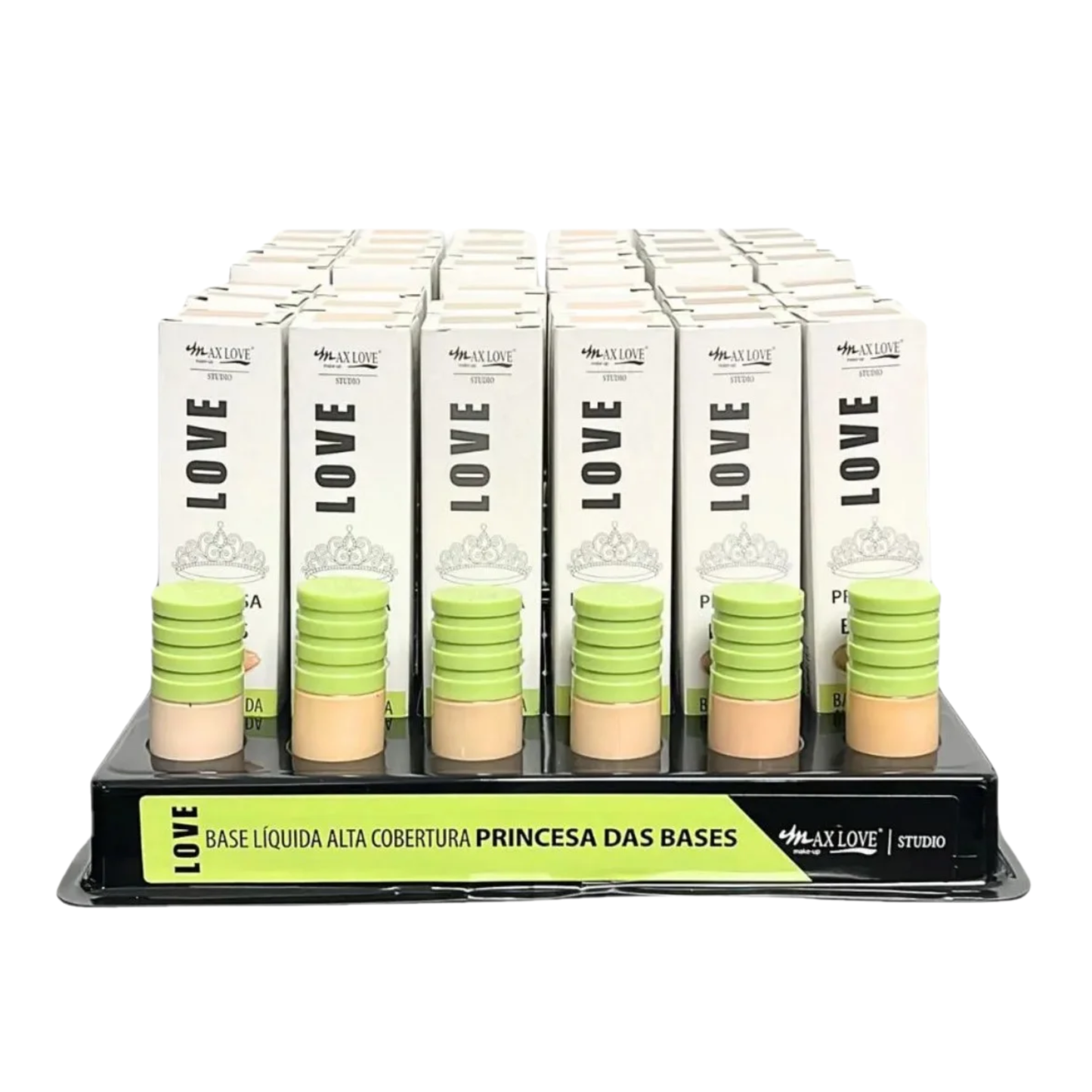 BOX C/ 42 BASE LIQUIDA MATTE PRINCESA DAS BASE 200 A 205 30ML MAX LOVE