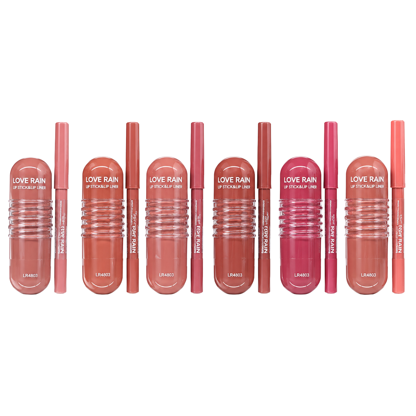 KIT C/ 06 LIP STICK E LIP LINER LR 4803 LOVE RAIN