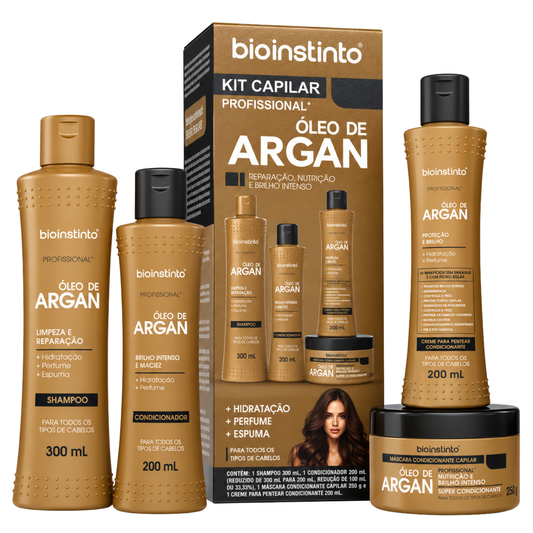 KIT CAPILAR OLEO DE ARGAN 4 ITENS BIO INSTINTO