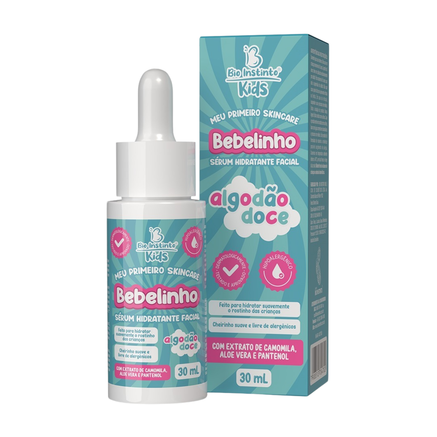 SERUM HIDRATANTE FACIAL BEBELINHO ALGODAO DOCE KIDS 30ML BIO INSTINTO