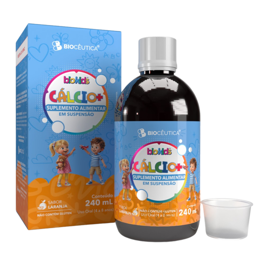 SUPLEMENTO ALIMENTAR EM SUSPENSAO CALCIO + SABOR LARANJA 240ML BIOCEUTICA