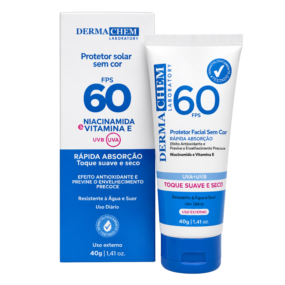 PROTETOR SOLAR FACIAL FPS60 40G DERMACHEM