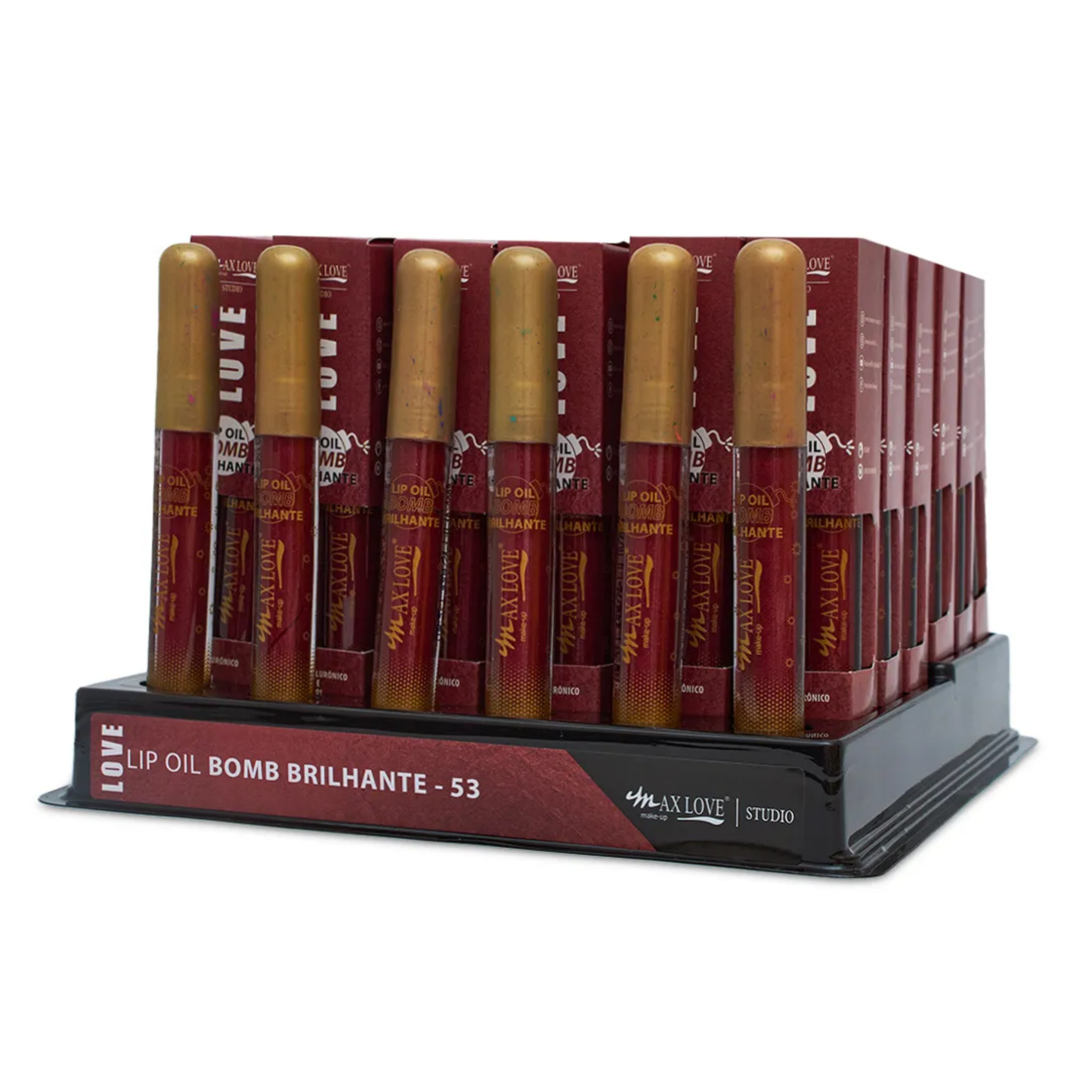 BOX C/ 36 LIP OIL BOMB BRILHANTE COR 53 5ML MAX LOVE