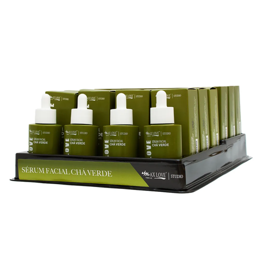BOX C/ 24 SERUM FACIAL CHA VERDE 30ML MAX LOVE