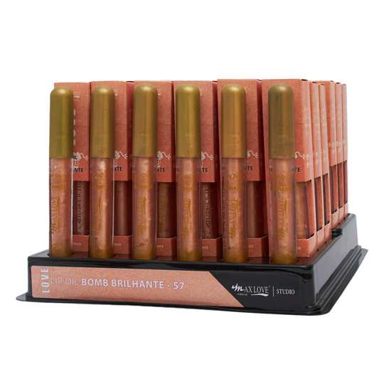 BOX C/ 36 LIP OIL BOMB BRILHANTE COR 57 5ML MAX LOVE