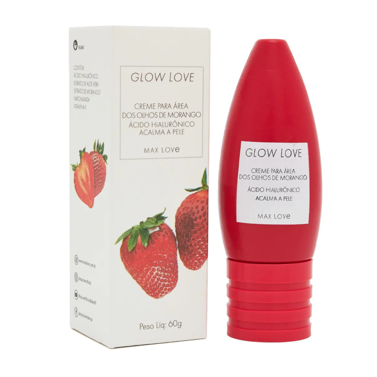 BOX C/ 36 GLOW LOVE CREME PARA AREA OLHOS DE MORANGO 60G MAX LOVE