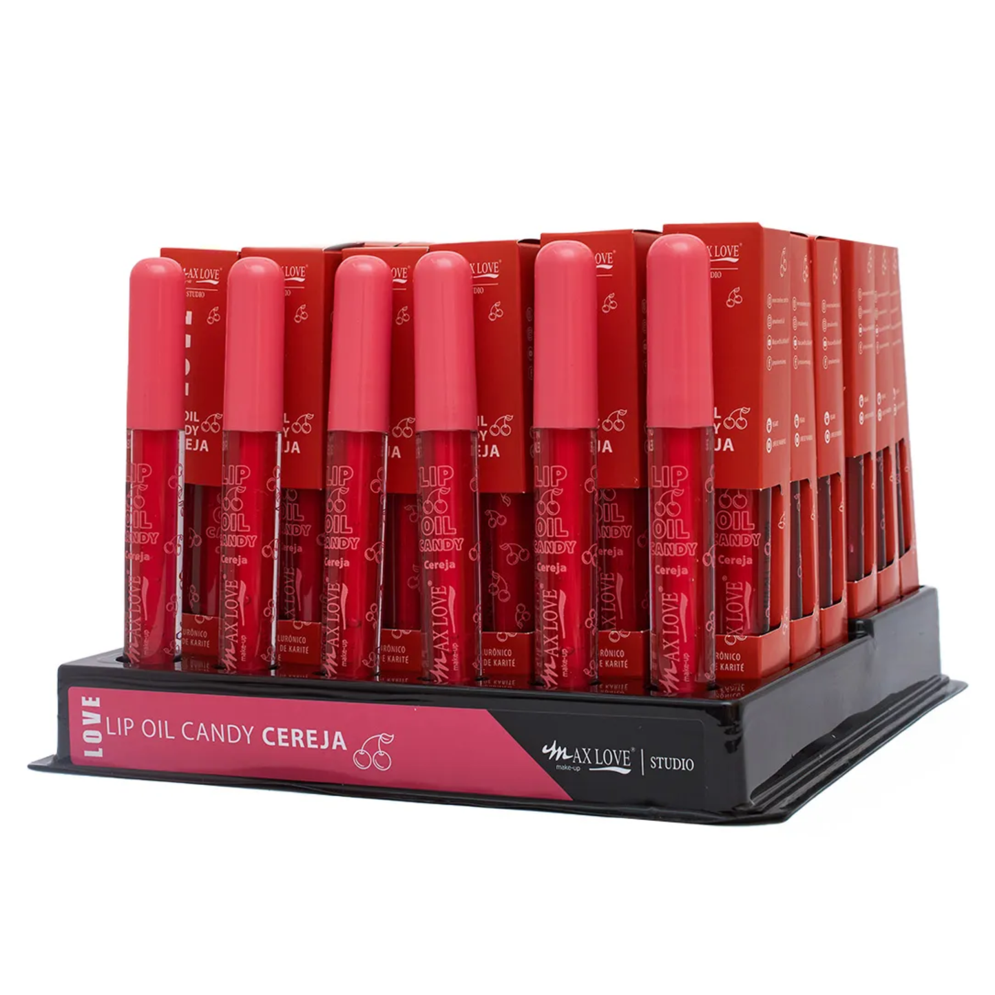 BOX C/ 36 LIP OIL CANDY CEREJA 5ML MAX LOVE