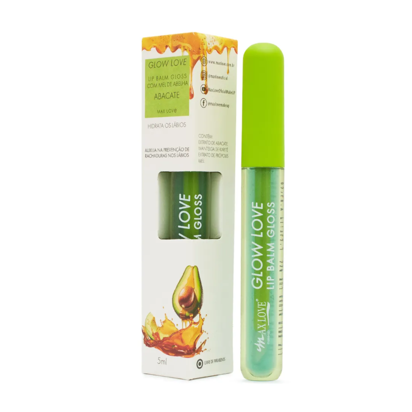 BOX C/ 28 GLOW LOVE LIP BALM MEL COR/422 ABACATE 5ML MAX LOVE