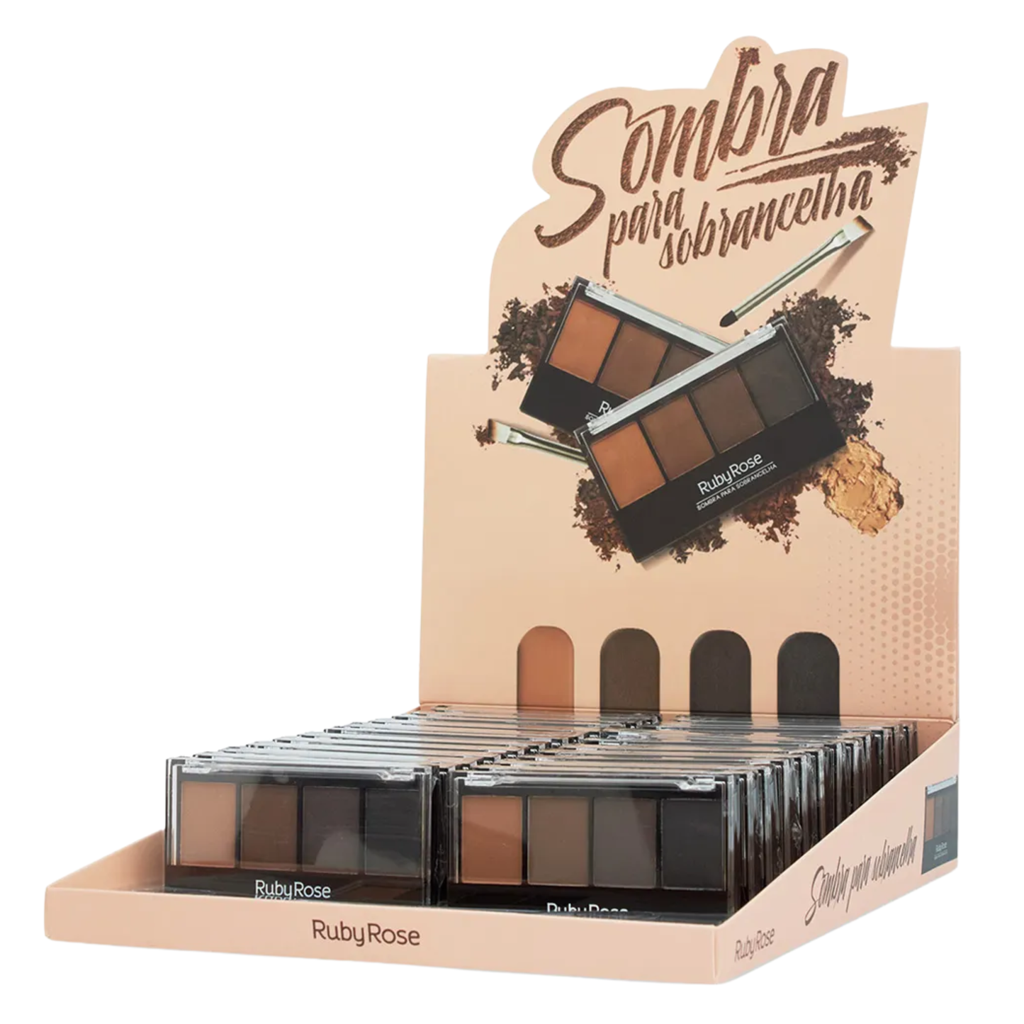 BOX C/ 24 SOMBRA PARA SOBRANCELHA HBF572 RUBY ROSE
