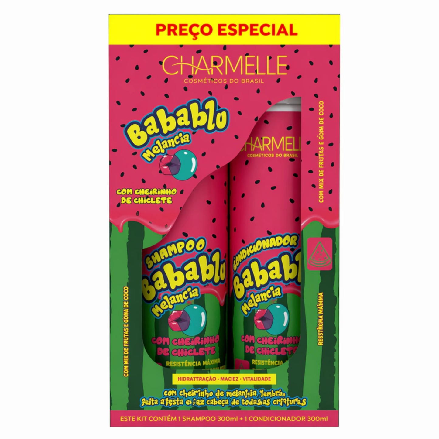 KIT CAPILAR 2 ITENS BABABLU MELANCIA CHARMELLE
