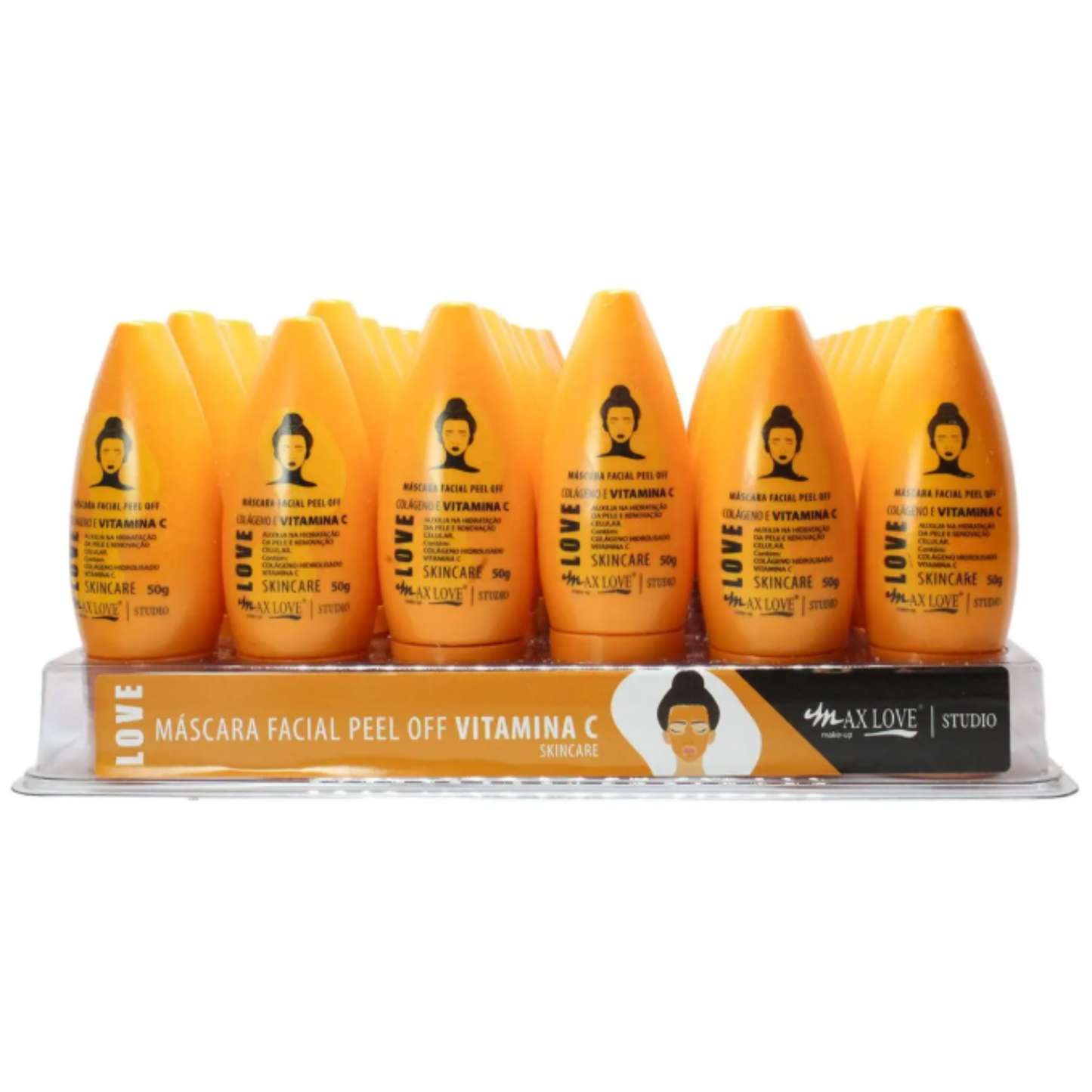 BOX C/ 48 MASCARA FACIAL PEEL OFF VITAMINA C 50G MAX LOVE