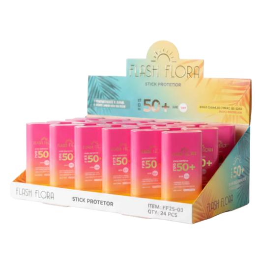 BOX C/ 24 PROTETOR SOLAR STICK FPS 50+ 20G FLASH FLORA