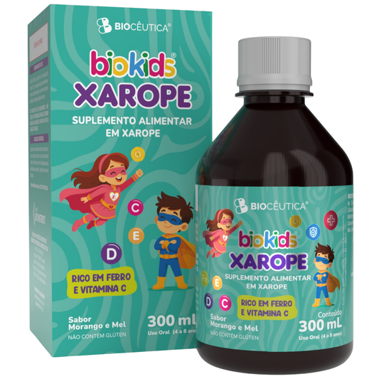 BIOKIDS XAROPE MORANGO E MEL 300ML BIOCEUTICA