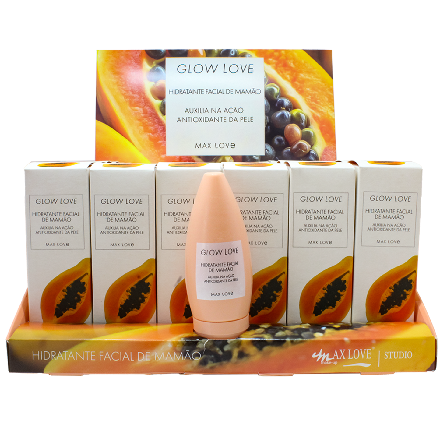BOX C/ 36 GLOW LOVE HIDRATANTE FACIAL DE MAMAO 60G MAX LOVE