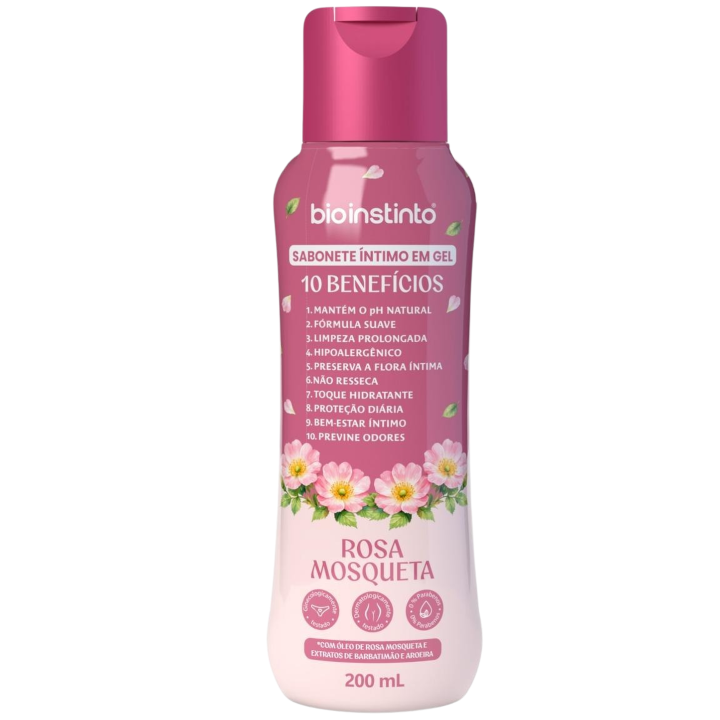 SABONETE INTIMO EM GEL 10 BENEFICIOS ROSA MOSQUETA 200ML BIO INSTINTO