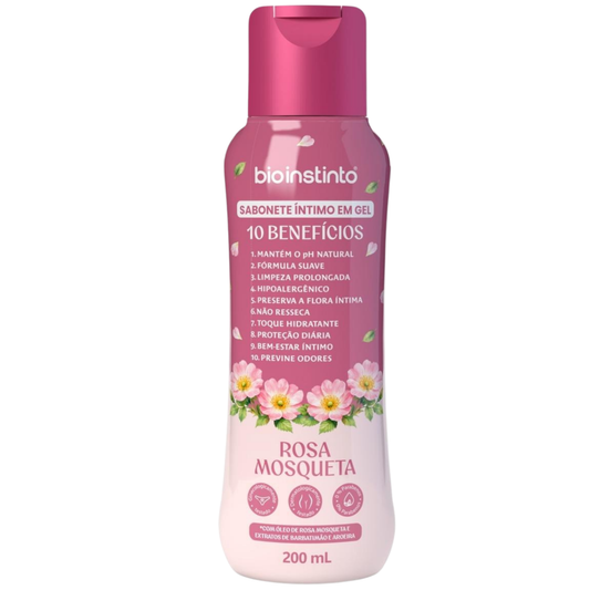 SABONETE INTIMO EM GEL 10 BENEFICIOS ROSA MOSQUETA 200ML BIO INSTINTO