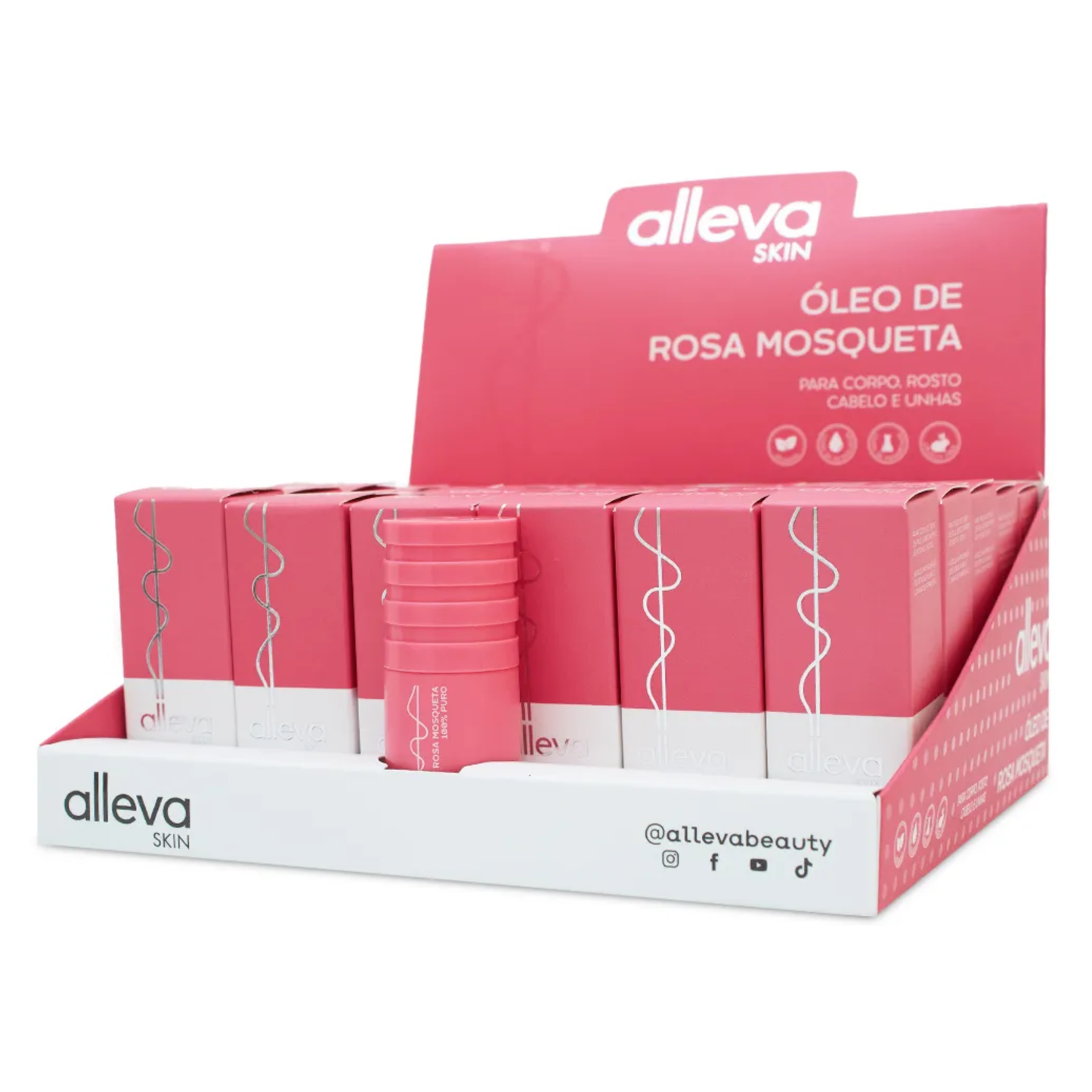 BOX C/ 30 OLEO DE ROSA MOSQUETA 10ML AL7051 ALLEVA