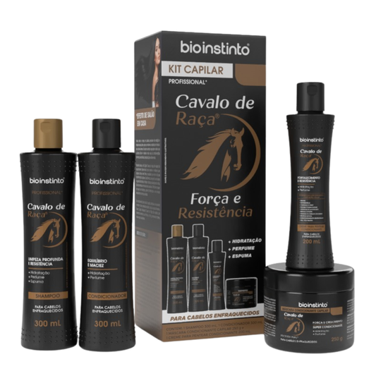 KIT CAPILAR CAVALO DE RACA 4 ITENS BIO INSTINTO
