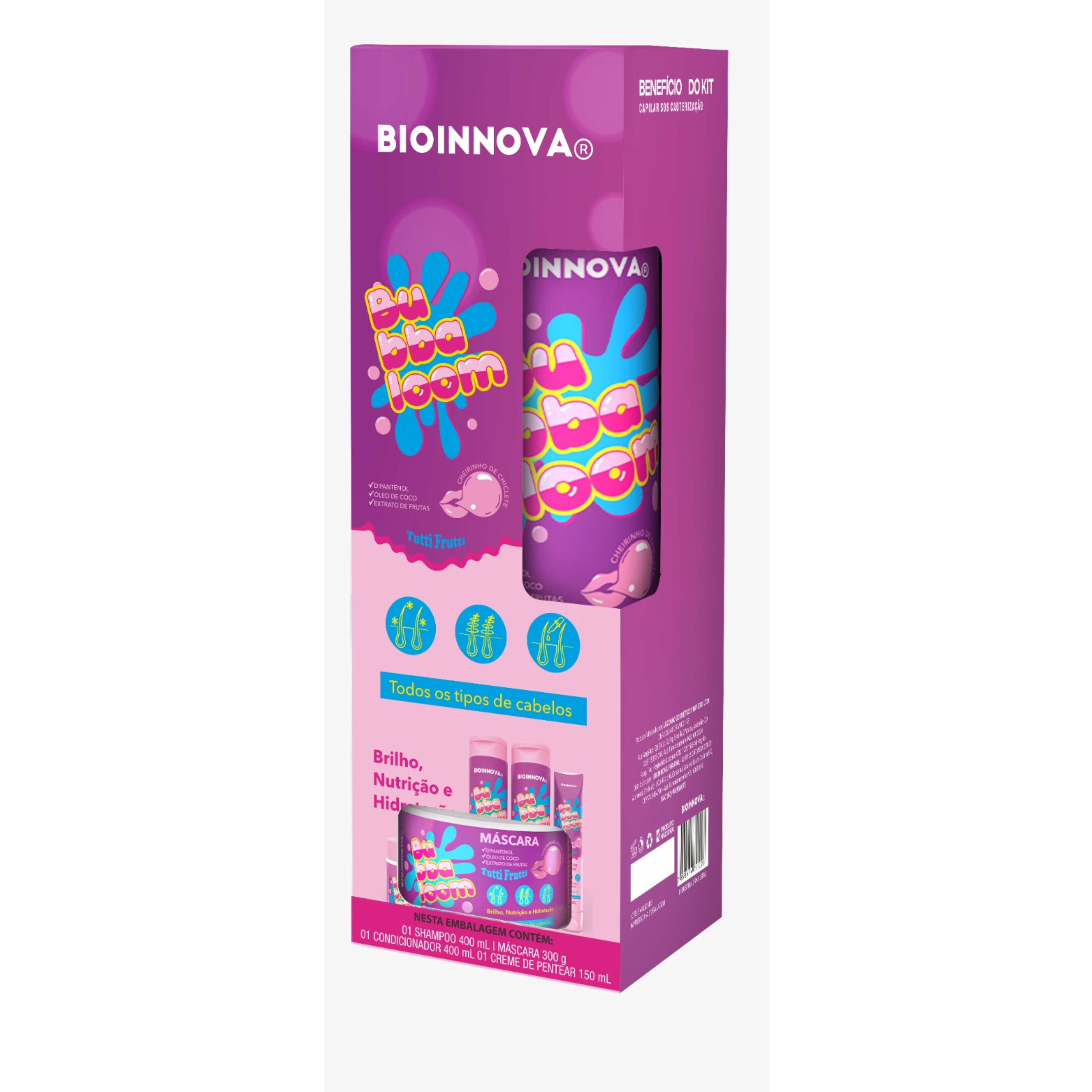 KIT CAPILAR BUBBALOOM 4 ITENS BIOINNOVA– Bio Cosméticos Distribuidora