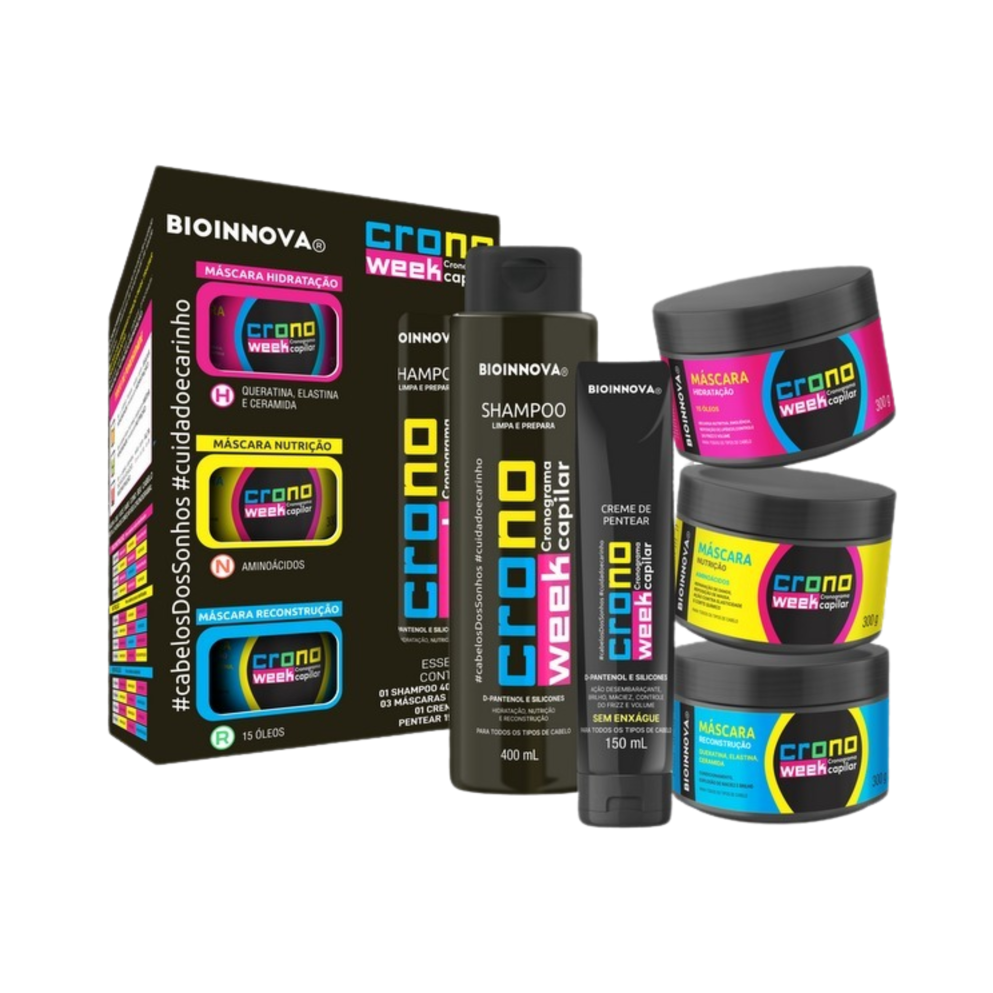 KIT CAPILAR CRONO WEEK 5 ITENS BIOINNOVA– Bio Cosméticos Distribuidora