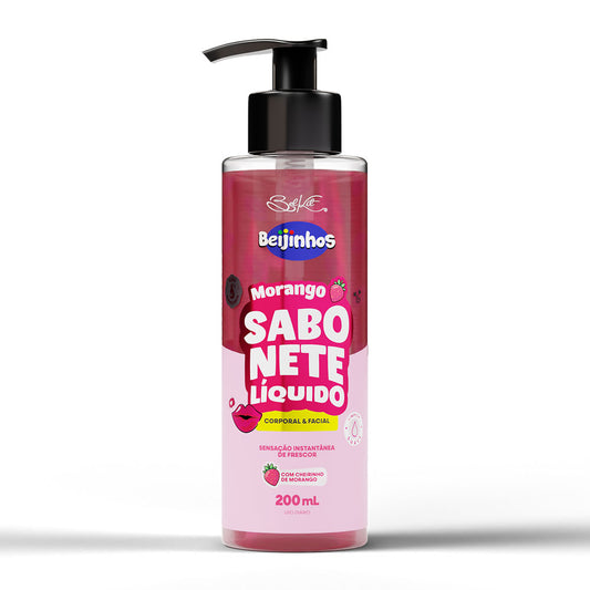 SABONETE LIQUIDO CORP. E FACIAL BEIJINHOS MORANGO 200ML BELKIT