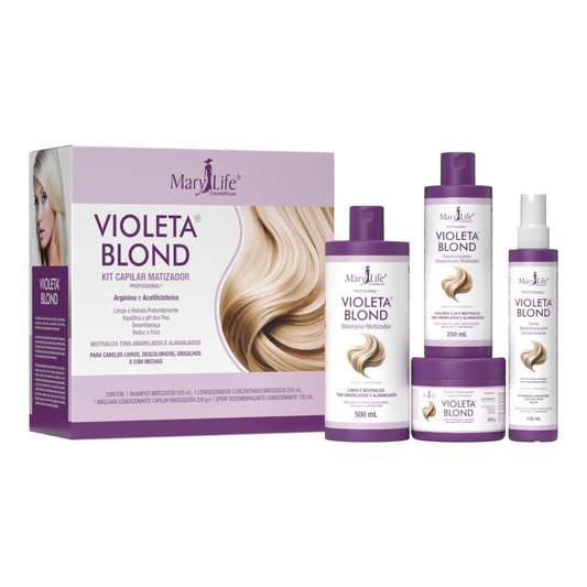 KIT CAPILAR VIOLETA BLOND 4 ITENS MARY LIFE