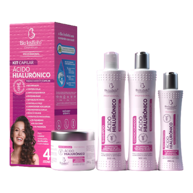 KIT CAPILAR ACIDO HIALURONICO PREENCHIMENTO CAPILAR 4 ITENS BIO INSTINTO