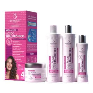 KIT CAPILAR ACIDO HIALURONICO PREENCHIMENTO CAPILAR 4 ITENS BIO INSTINTO