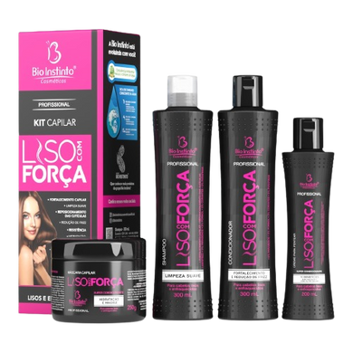 KIT CAPILAR LISO COM FORCA 4 ITENS BIO INSTINTO