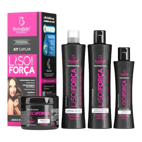 KIT CAPILAR LISO COM FORCA 4 ITENS BIO INSTINTO