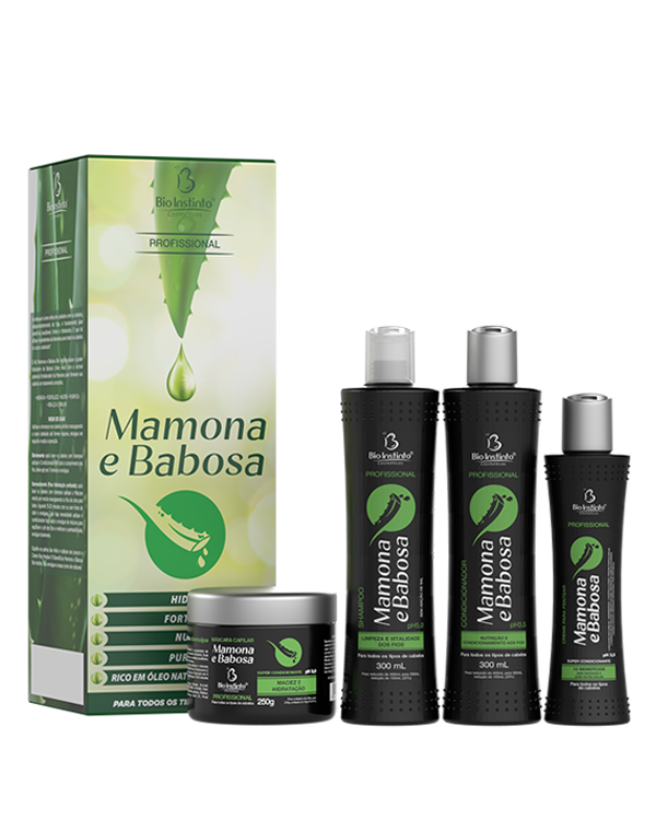 KIT CAPILAR MAMONA E BABOSA 4 ITENS BIO INSTINTO