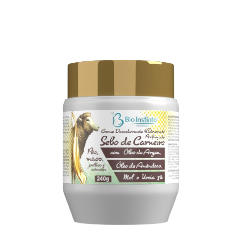 CREME DES. HIDR. PERF. SEBO DE CARNEIRO COM OLEO DE ARGAN 240G BIO INSTINTO